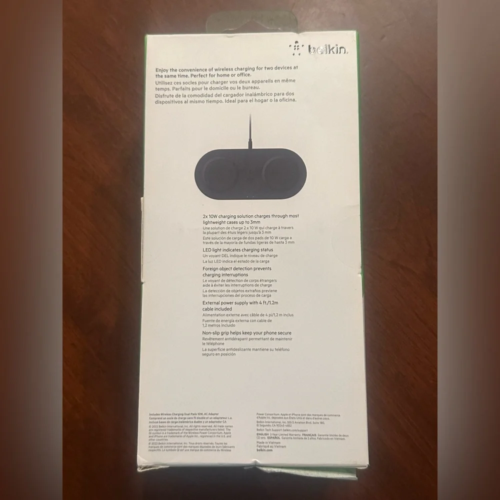 Belkin BoostCharge Dual Wireless Charger 10W - Black NIB